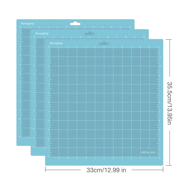REALIKE 12x12 Lightgrip Cutting Mat Compatible with Cricut Maker 3/Maker 4/Maker/Explore 3/4/Air 2/Air/One(3 Mats), Gridded Adhesive Non-Slip Cut Mat for Crafts, Quilting, Sewing and All Arts - Image 2